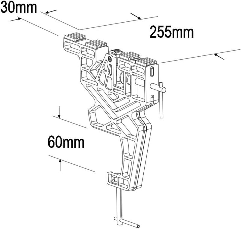 IGOSKI Ski and Snowboard Vice, No-Slip Vise Grips, Upgrade Adjustable Tuning and Waxing Ski Vice with Horizontal and Vertical Working Positions, Secure Board Grip Center Arm - Image 5